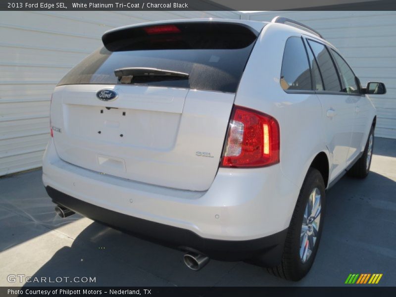 White Platinum Tri-Coat / Charcoal Black 2013 Ford Edge SEL