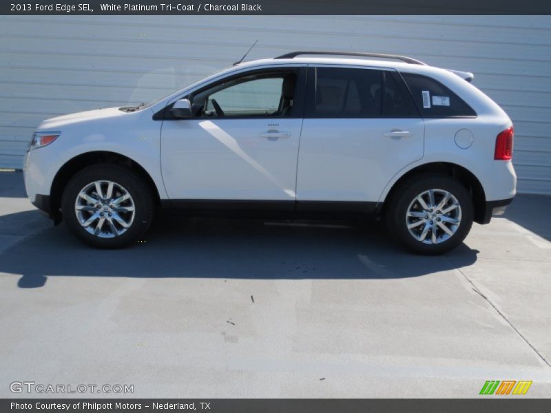 White Platinum Tri-Coat / Charcoal Black 2013 Ford Edge SEL