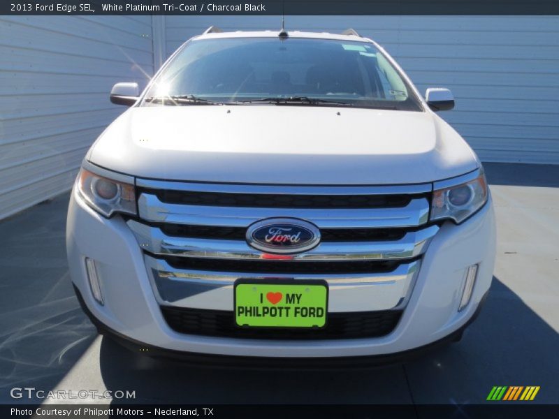 White Platinum Tri-Coat / Charcoal Black 2013 Ford Edge SEL