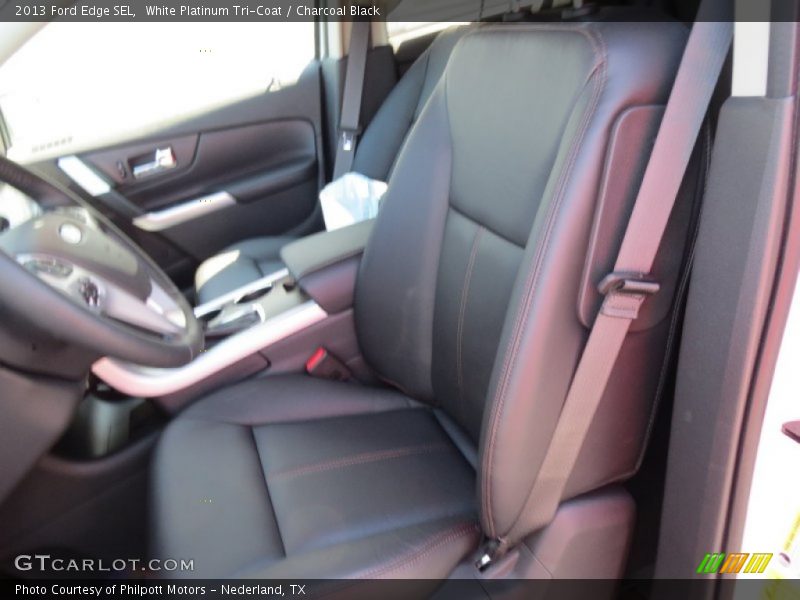 White Platinum Tri-Coat / Charcoal Black 2013 Ford Edge SEL