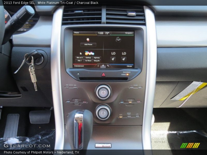 White Platinum Tri-Coat / Charcoal Black 2013 Ford Edge SEL