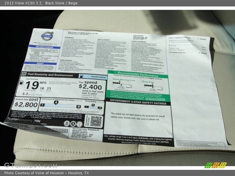 Black Stone / Beige 2013 Volvo XC90 3.2