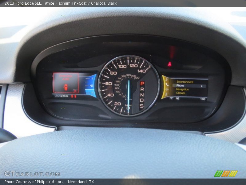 White Platinum Tri-Coat / Charcoal Black 2013 Ford Edge SEL
