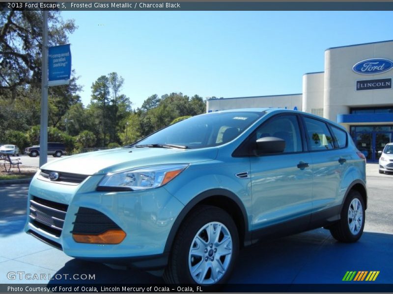 Frosted Glass Metallic / Charcoal Black 2013 Ford Escape S