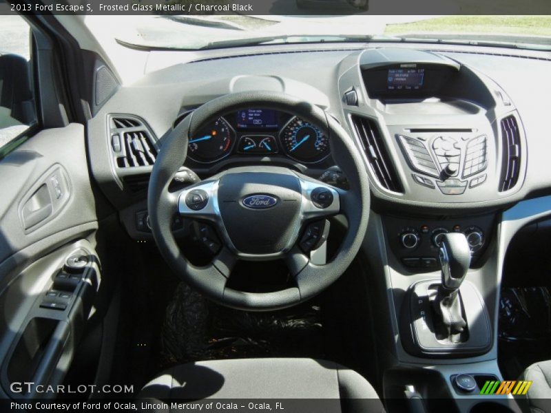 Frosted Glass Metallic / Charcoal Black 2013 Ford Escape S