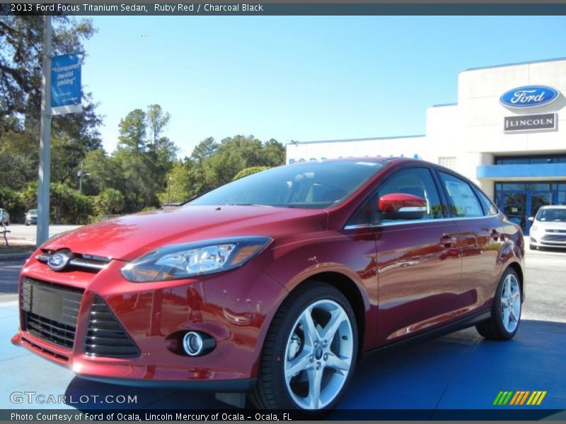 Ruby Red / Charcoal Black 2013 Ford Focus Titanium Sedan