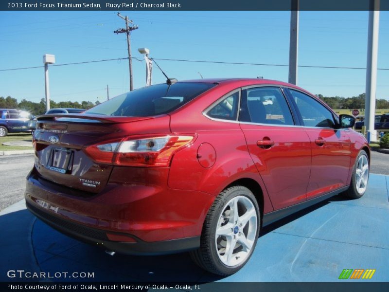 Ruby Red / Charcoal Black 2013 Ford Focus Titanium Sedan