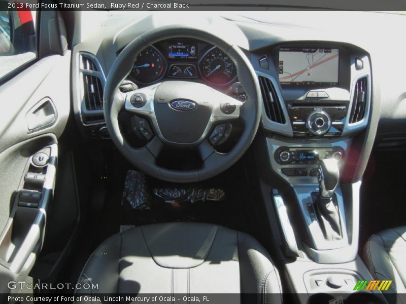 Ruby Red / Charcoal Black 2013 Ford Focus Titanium Sedan
