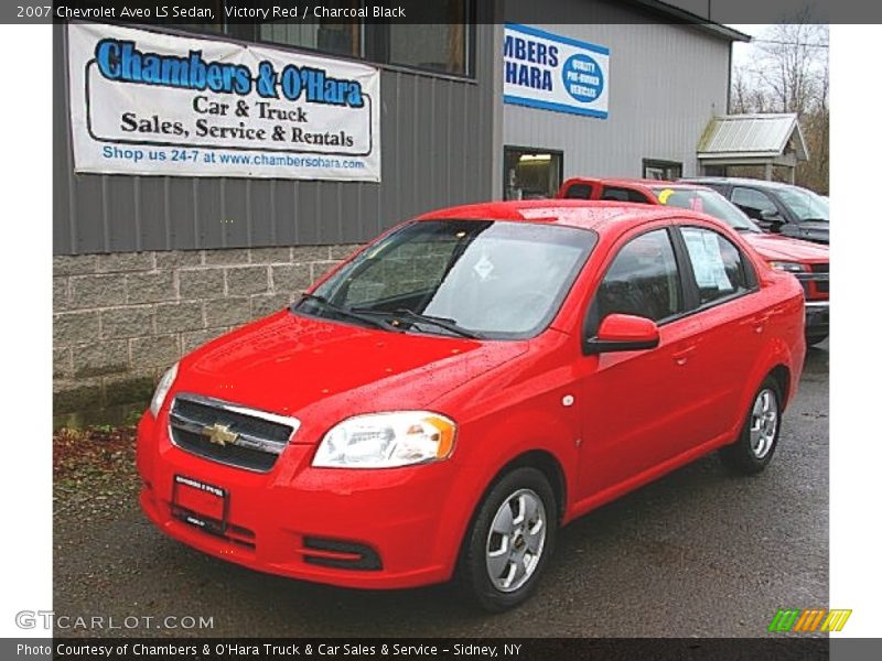 Victory Red / Charcoal Black 2007 Chevrolet Aveo LS Sedan