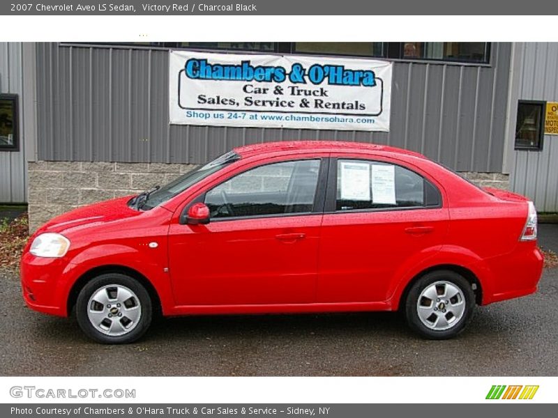 Victory Red / Charcoal Black 2007 Chevrolet Aveo LS Sedan