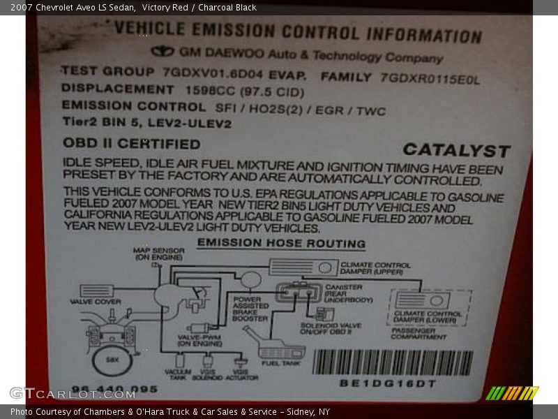 Victory Red / Charcoal Black 2007 Chevrolet Aveo LS Sedan