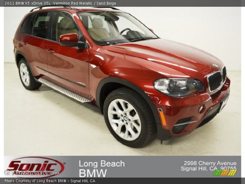 Vermilion Red Metallic / Sand Beige 2011 BMW X5 xDrive 35i