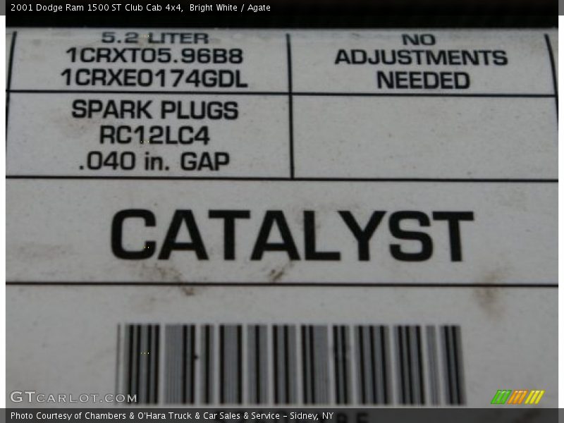 Bright White / Agate 2001 Dodge Ram 1500 ST Club Cab 4x4