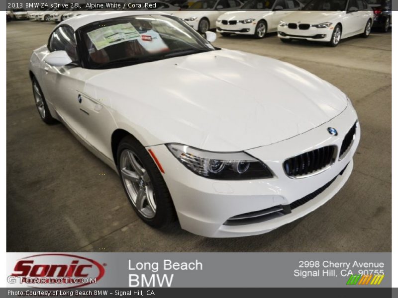 Alpine White / Coral Red 2013 BMW Z4 sDrive 28i