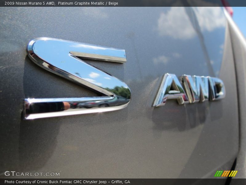 Platinum Graphite Metallic / Beige 2009 Nissan Murano S AWD