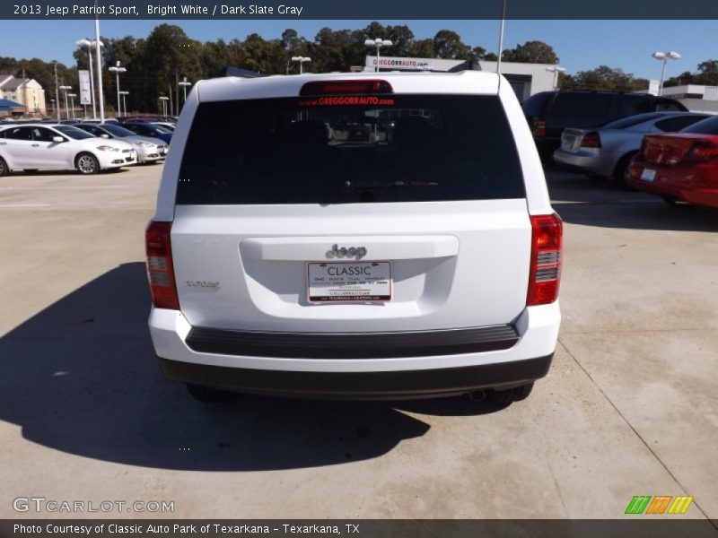 Bright White / Dark Slate Gray 2013 Jeep Patriot Sport
