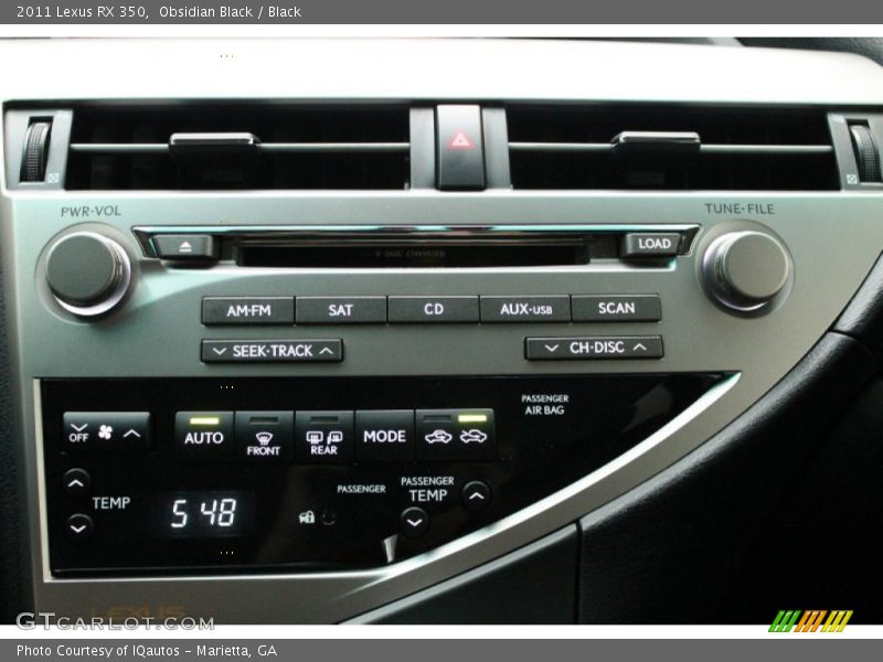 Obsidian Black / Black 2011 Lexus RX 350