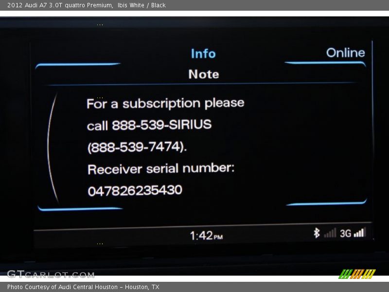 Ibis White / Black 2012 Audi A7 3.0T quattro Premium