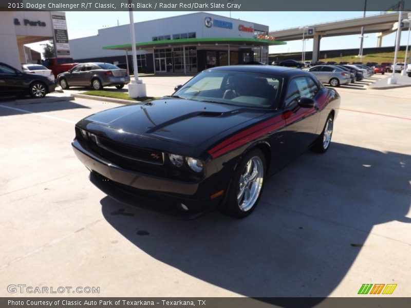 Pitch Black / Radar Red/Dark Slate Gray 2013 Dodge Challenger R/T Classic