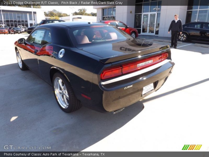 Pitch Black / Radar Red/Dark Slate Gray 2013 Dodge Challenger R/T Classic
