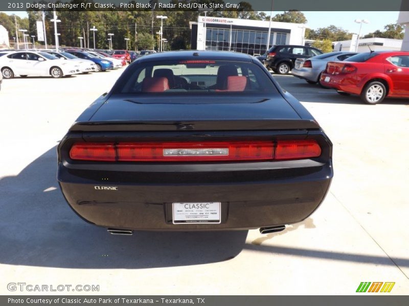 Pitch Black / Radar Red/Dark Slate Gray 2013 Dodge Challenger R/T Classic