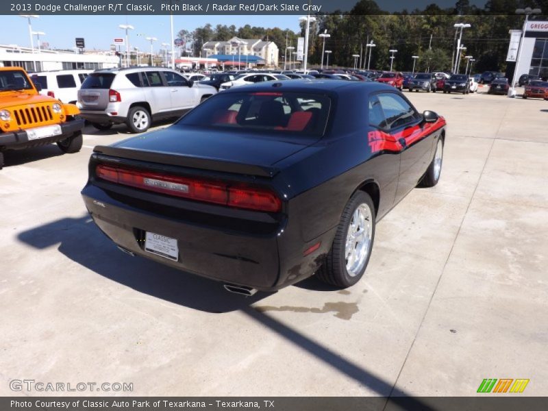 Pitch Black / Radar Red/Dark Slate Gray 2013 Dodge Challenger R/T Classic