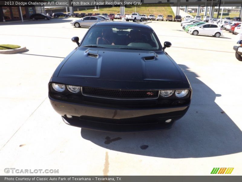 Pitch Black / Radar Red/Dark Slate Gray 2013 Dodge Challenger R/T Classic
