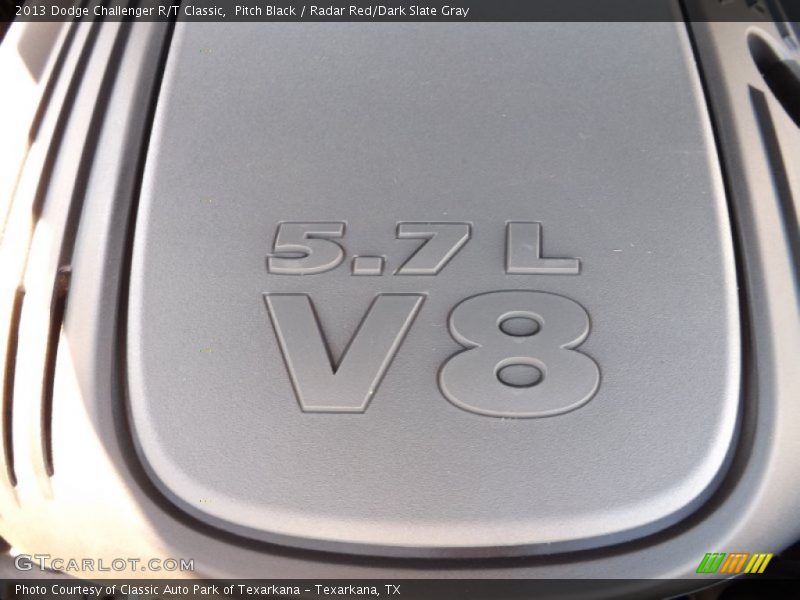 Pitch Black / Radar Red/Dark Slate Gray 2013 Dodge Challenger R/T Classic