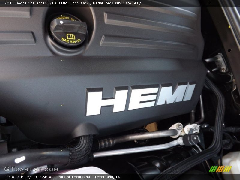 Pitch Black / Radar Red/Dark Slate Gray 2013 Dodge Challenger R/T Classic