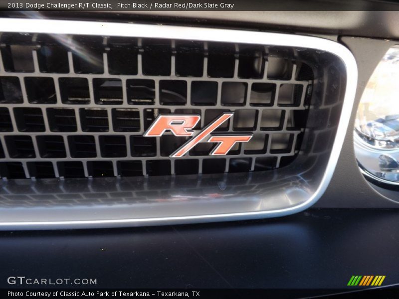 Pitch Black / Radar Red/Dark Slate Gray 2013 Dodge Challenger R/T Classic