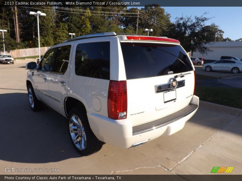 White Diamond Tricoat / Cocoa/Light Linen 2013 Cadillac Escalade Platinum