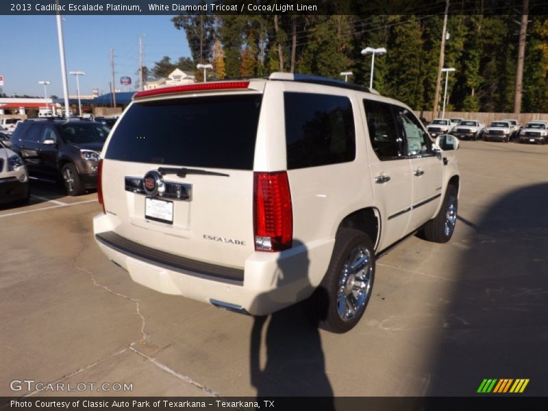 White Diamond Tricoat / Cocoa/Light Linen 2013 Cadillac Escalade Platinum