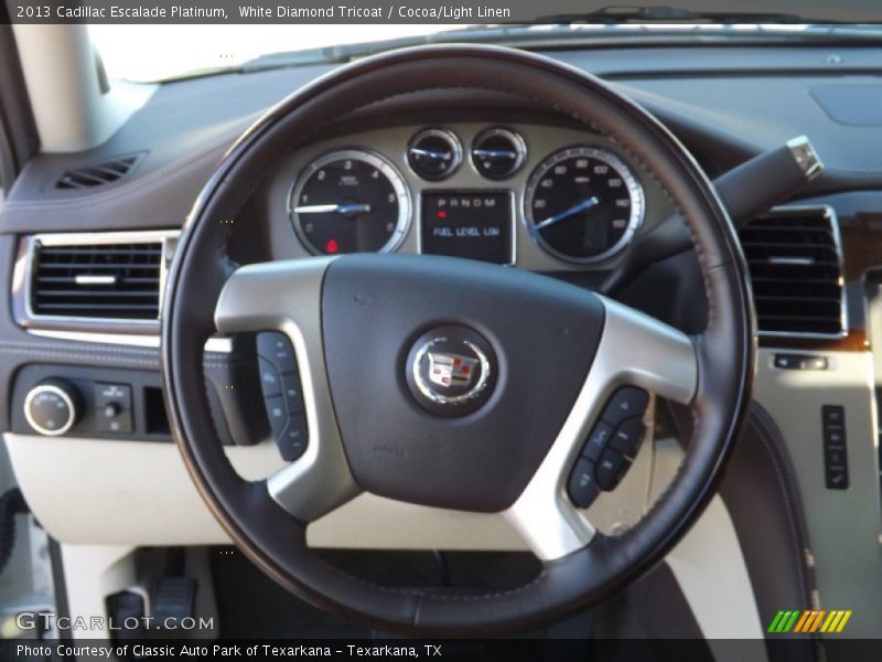 White Diamond Tricoat / Cocoa/Light Linen 2013 Cadillac Escalade Platinum