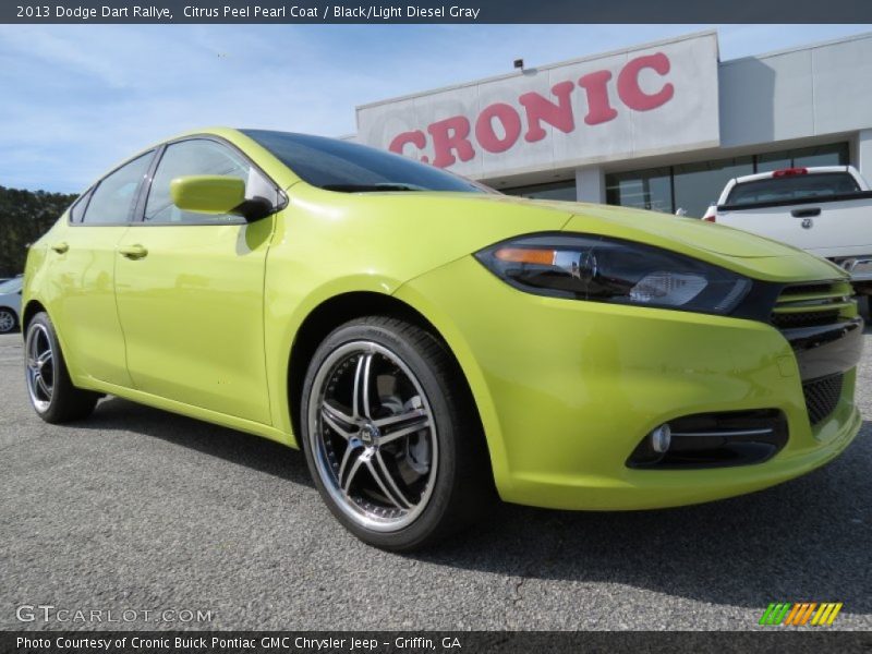 Citrus Peel Pearl Coat / Black/Light Diesel Gray 2013 Dodge Dart Rallye