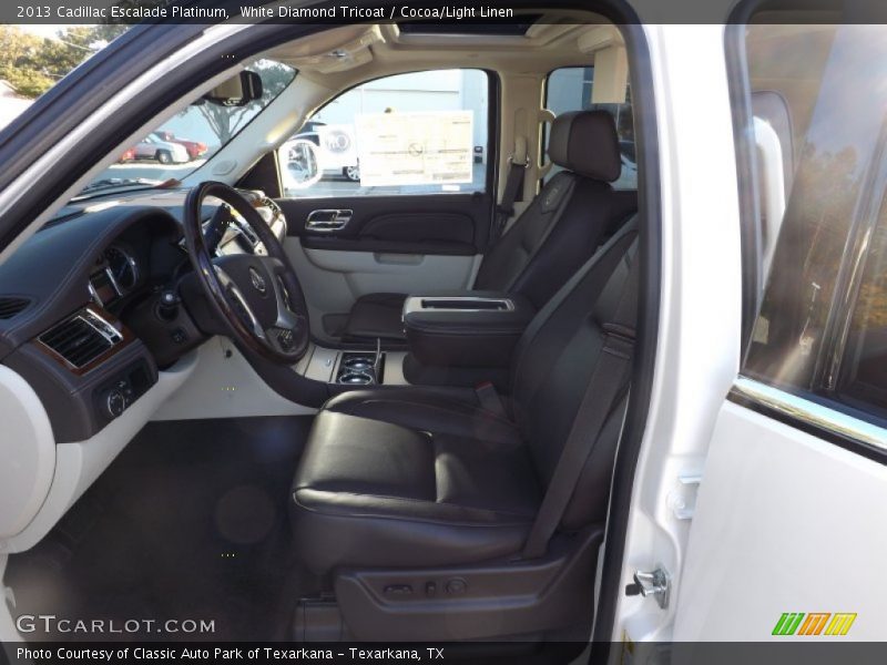 White Diamond Tricoat / Cocoa/Light Linen 2013 Cadillac Escalade Platinum