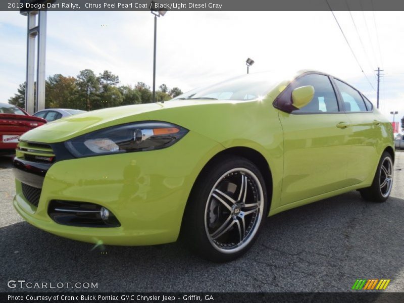Citrus Peel Pearl Coat / Black/Light Diesel Gray 2013 Dodge Dart Rallye