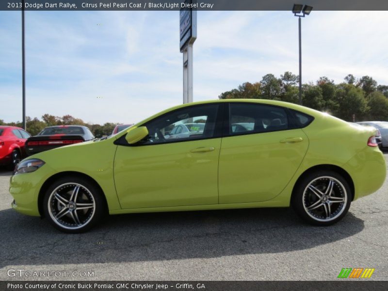 Citrus Peel Pearl Coat / Black/Light Diesel Gray 2013 Dodge Dart Rallye