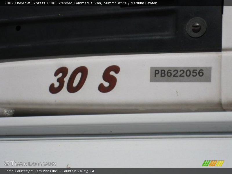 Summit White / Medium Pewter 2007 Chevrolet Express 3500 Extended Commercial Van
