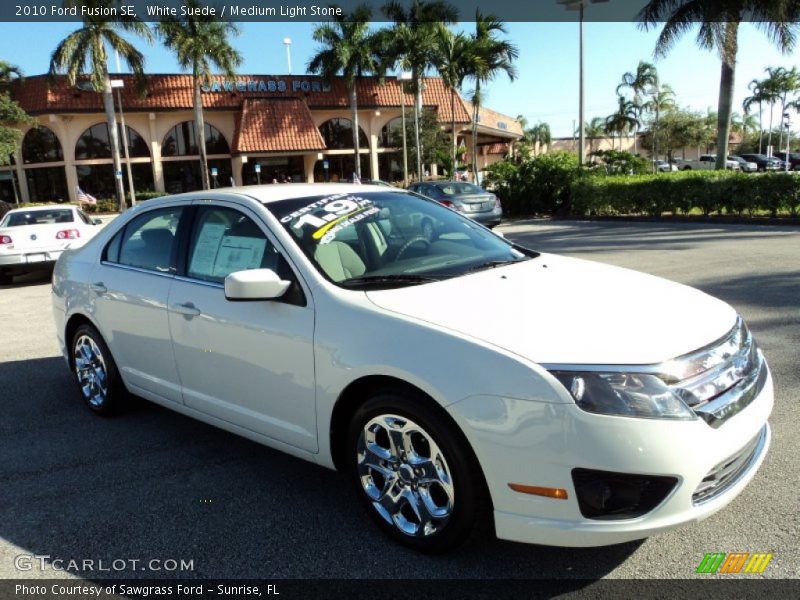 White Suede / Medium Light Stone 2010 Ford Fusion SE