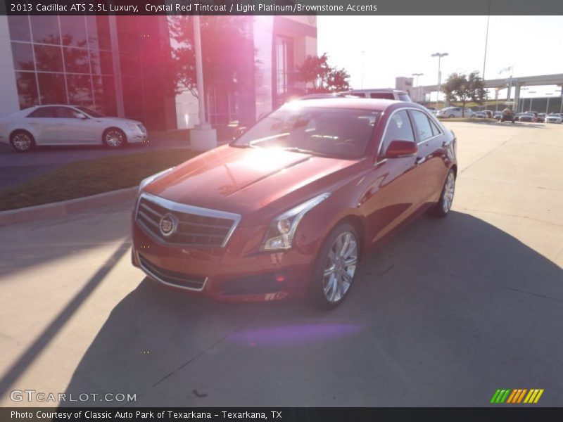 Crystal Red Tintcoat / Light Platinum/Brownstone Accents 2013 Cadillac ATS 2.5L Luxury