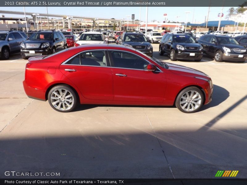 Crystal Red Tintcoat / Light Platinum/Brownstone Accents 2013 Cadillac ATS 2.5L Luxury