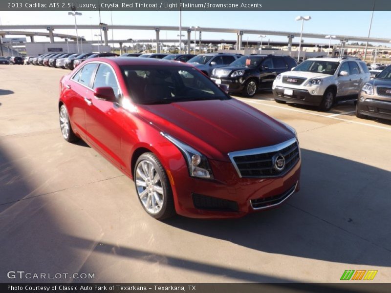 Crystal Red Tintcoat / Light Platinum/Brownstone Accents 2013 Cadillac ATS 2.5L Luxury