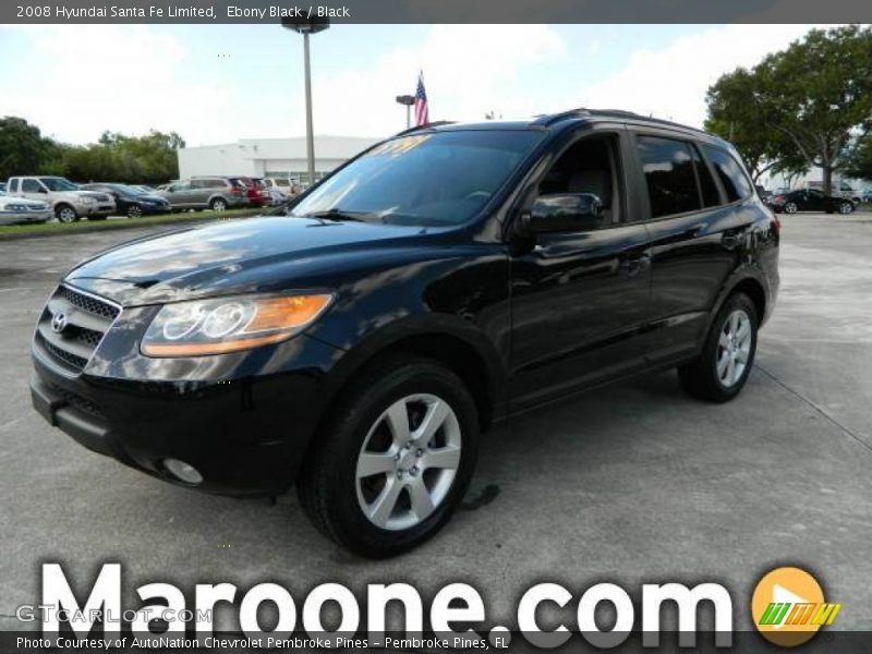 Ebony Black / Black 2008 Hyundai Santa Fe Limited