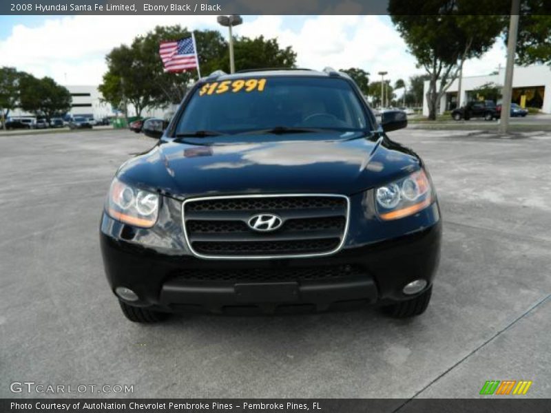 Ebony Black / Black 2008 Hyundai Santa Fe Limited