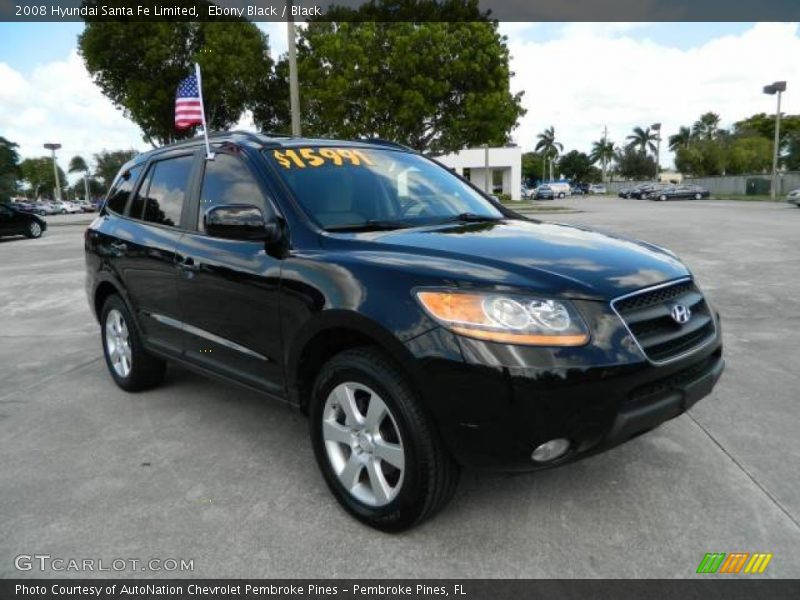 Ebony Black / Black 2008 Hyundai Santa Fe Limited