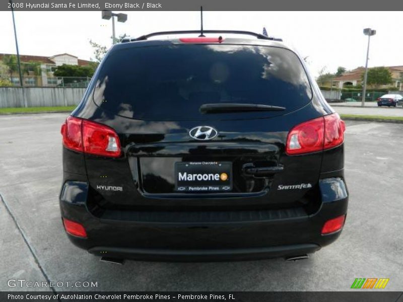 Ebony Black / Black 2008 Hyundai Santa Fe Limited