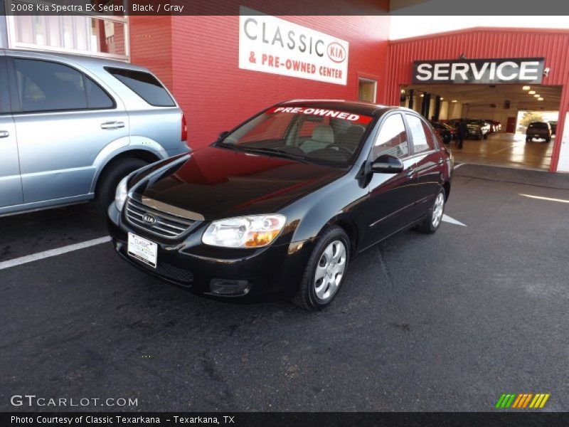 Black / Gray 2008 Kia Spectra EX Sedan