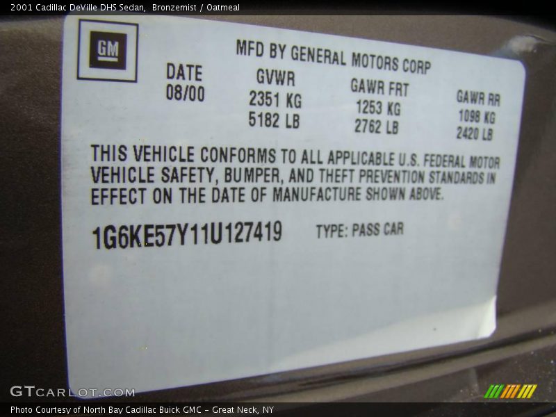 Bronzemist / Oatmeal 2001 Cadillac DeVille DHS Sedan