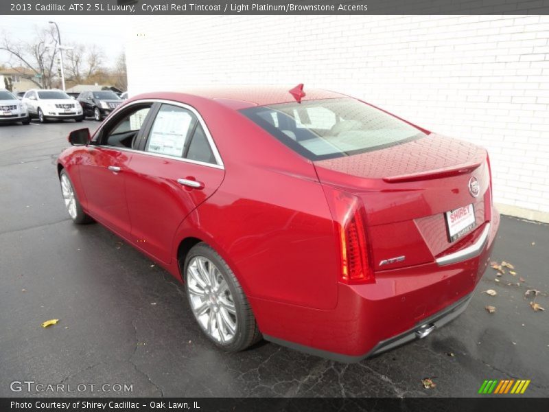 Crystal Red Tintcoat / Light Platinum/Brownstone Accents 2013 Cadillac ATS 2.5L Luxury