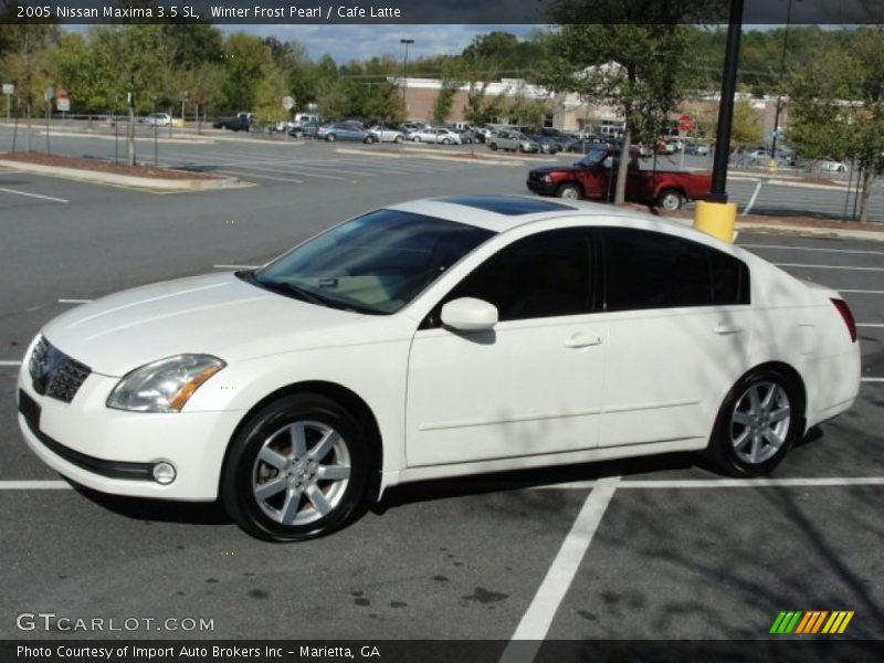 Winter Frost Pearl / Cafe Latte 2005 Nissan Maxima 3.5 SL